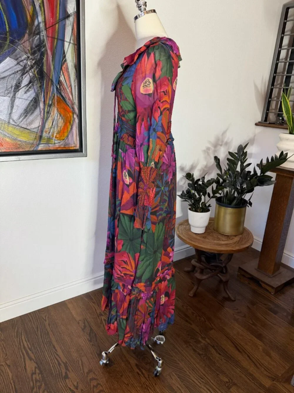 β¨ NWT FARM Rio "Bird Flowers" Maxi Dress β SOLD OUT Print β Size M NEWβ¨ - Picture 5 of 16